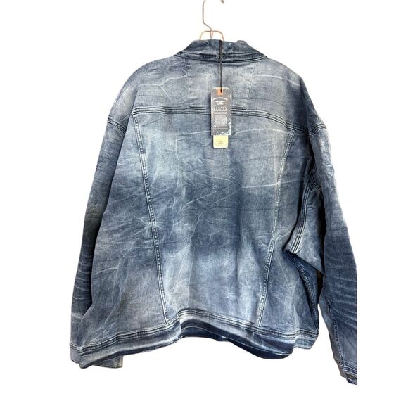 JORDAN CRAIG Mens Distressed / Stretch Denim  Jacket Deep Blue   (Blue Wash) Sz - Picture 2 of 7
